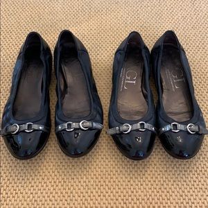 2 pairs of black AGL flats